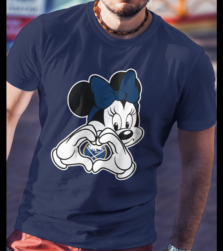 Buffalo Sabres Minnie Mouse Heart Hands T-Shirt