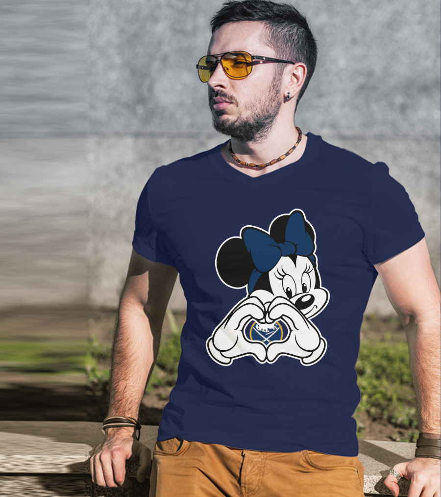 Buffalo Sabres Minnie Mouse Heart Hands T-Shirt