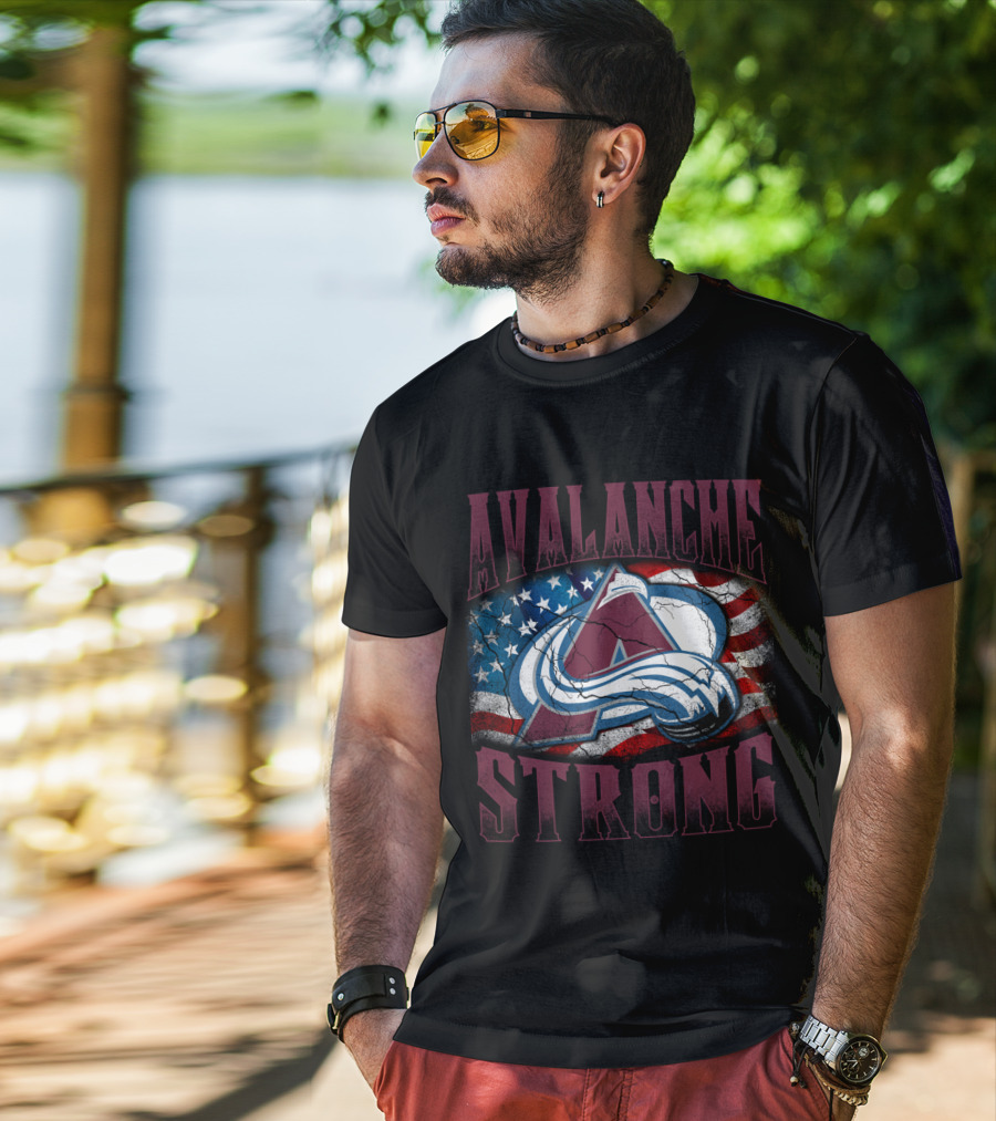Avalanche Strong Colorado American Flag T-Shirt