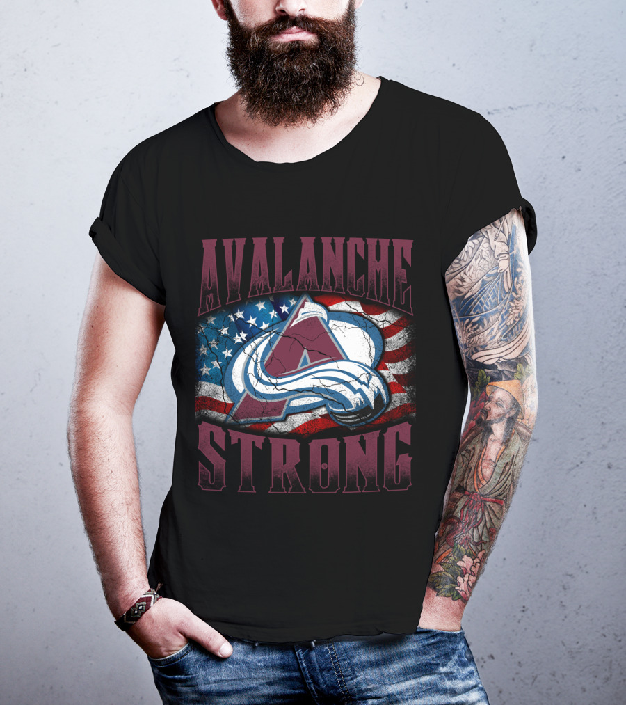 Avalanche Strong Colorado American Flag T-Shirt