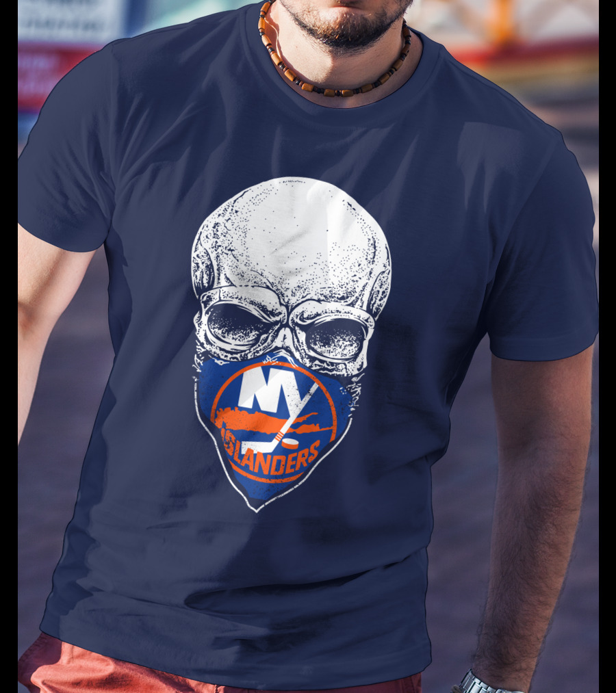 Ny Islanders Skull Logo Hockey Fan T-Shirt