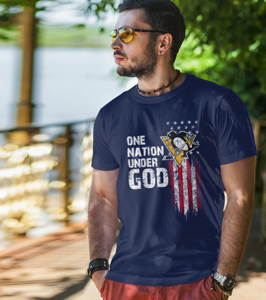 One Nation Under God Pittsburgh Penguins T-Shirt