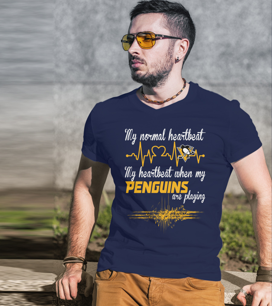 My Normal Heartbeat My Heartbeat When My Penguins Are Playing T-Shirt