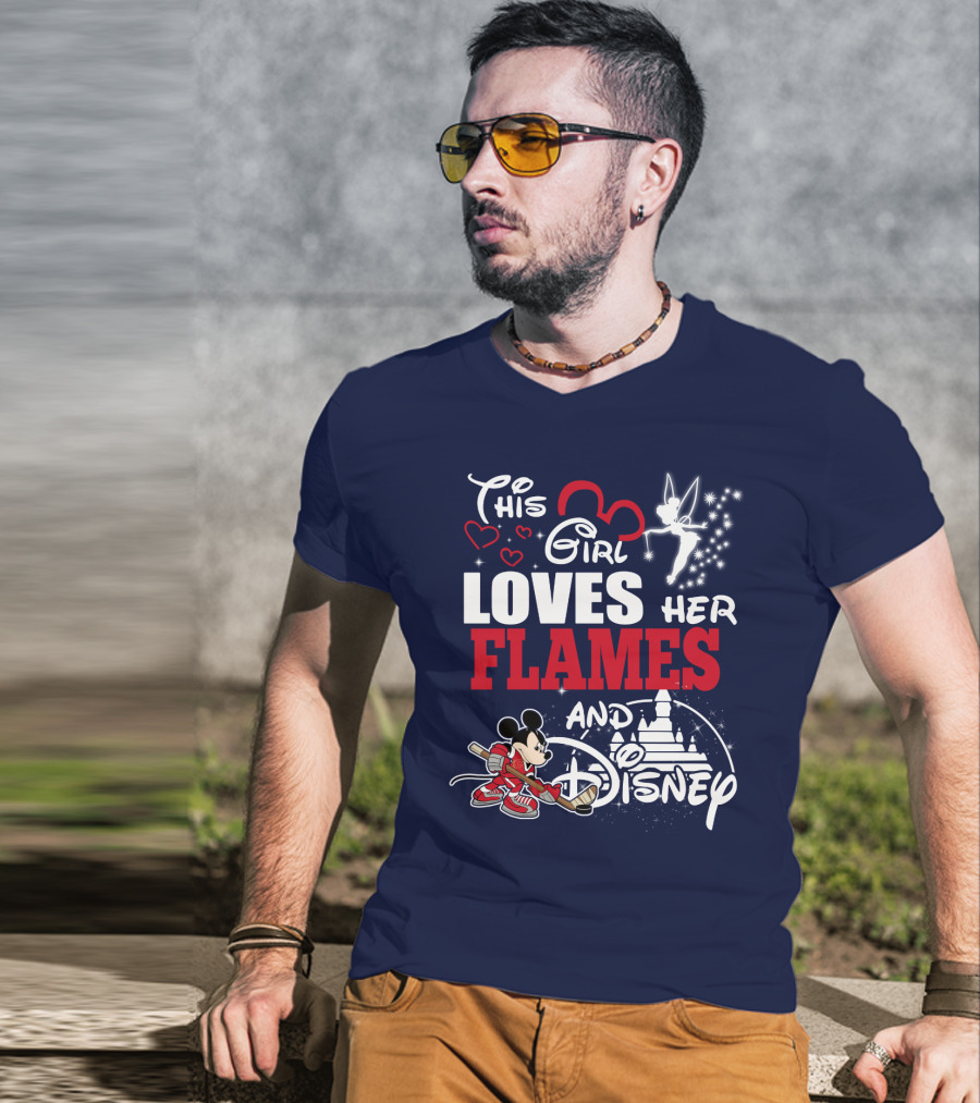 This Girl Loves Her Flames And Disney T-Shirt