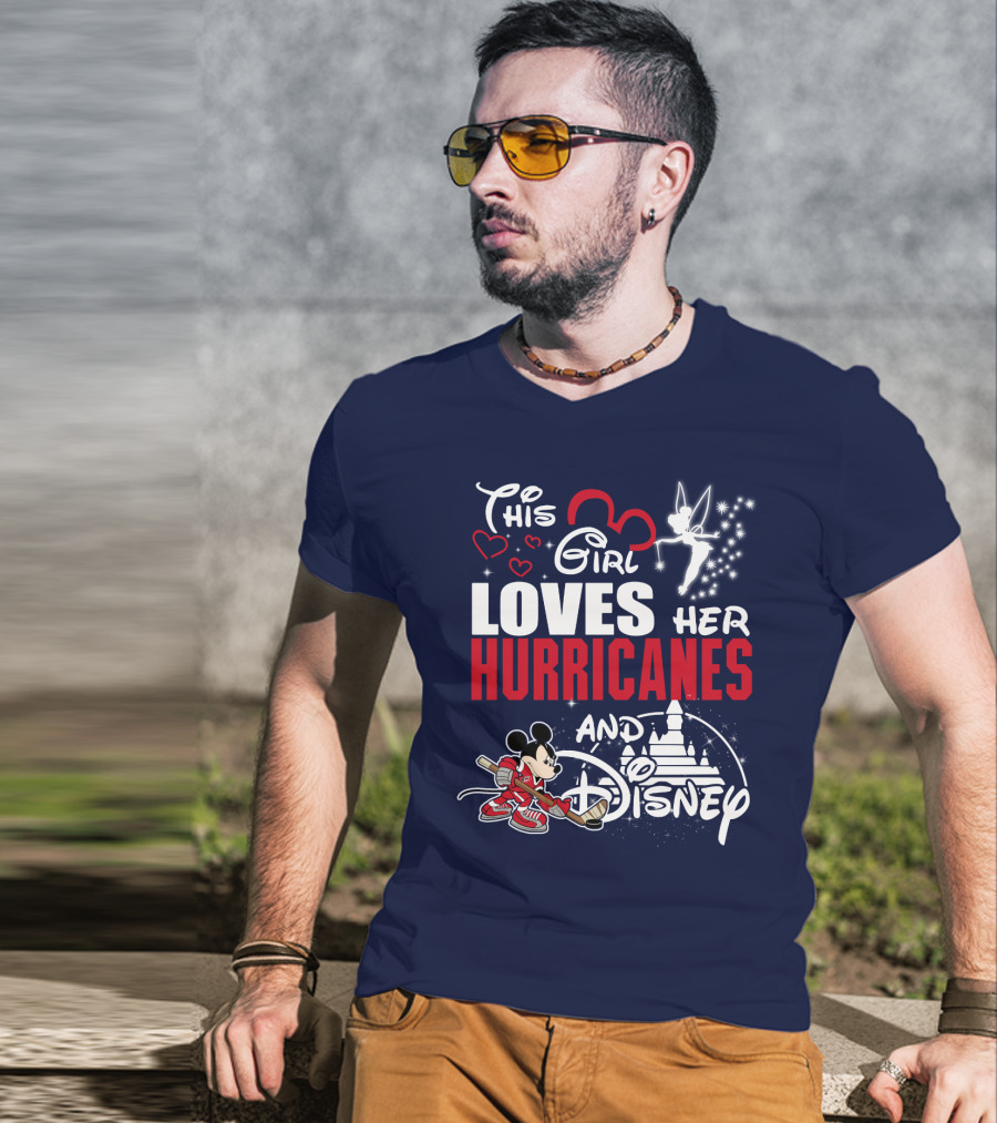 This Girl Loves Her Hurricanes And Disney T-Shirt