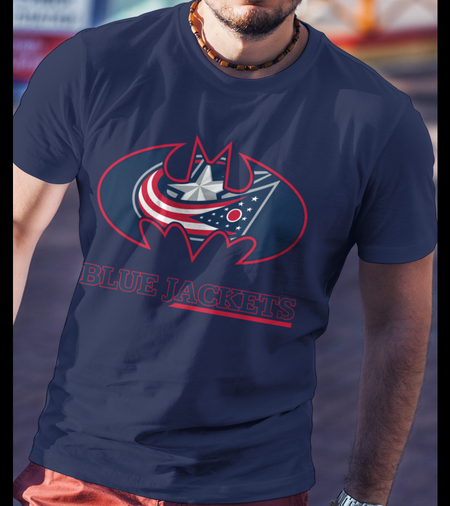 Blue Jackets Bat Emblem Fusion T-Shirt