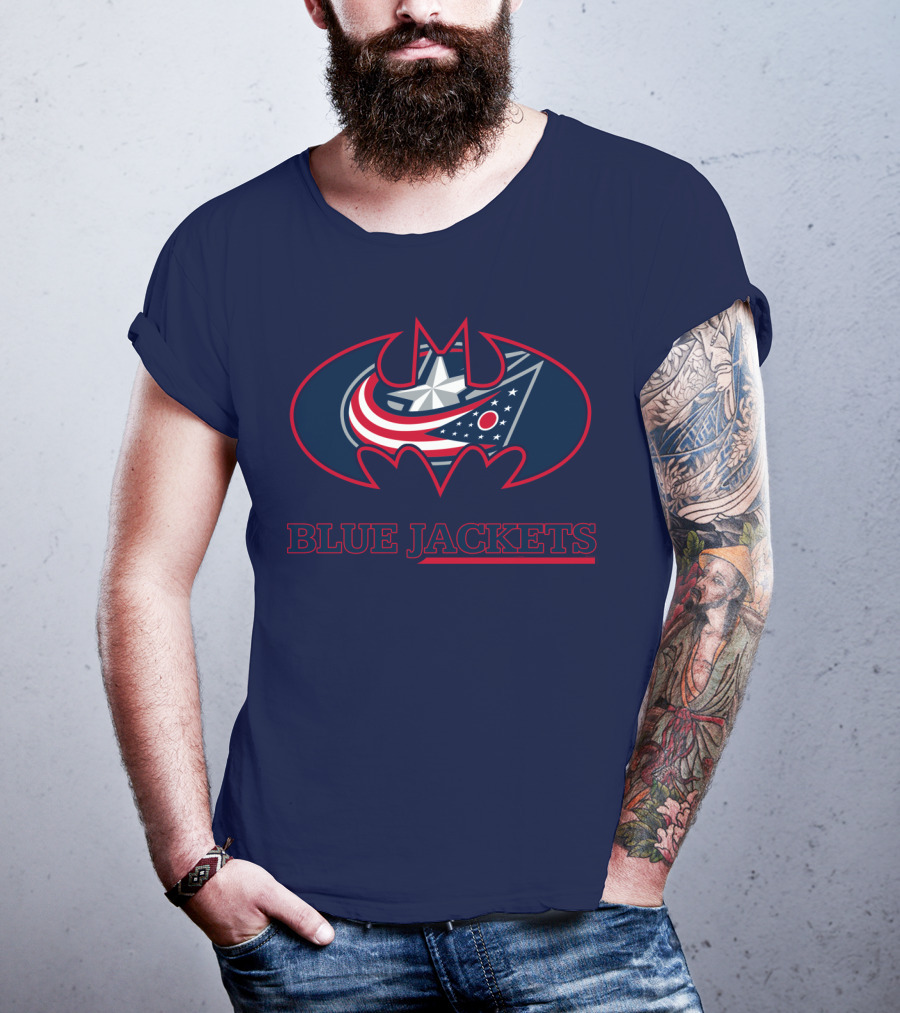 Blue Jackets Bat Emblem Fusion T-Shirt