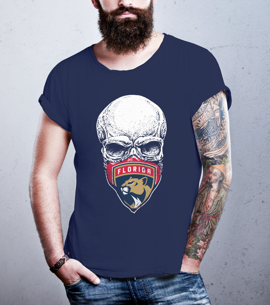 Florida Panthers Skull Logo Mask T-Shirt