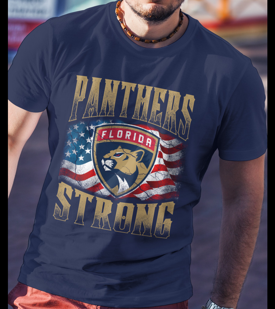 Panthers Strong Florida American Flag T-Shirt