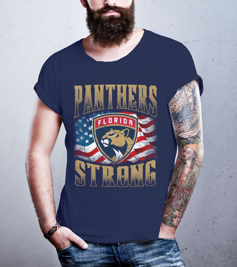 Panthers Strong Florida American Flag T-Shirt