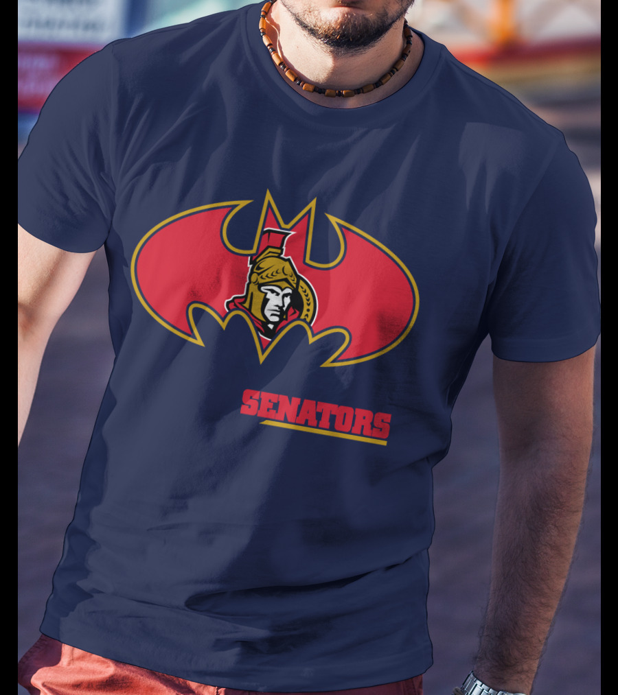 Senators Bat Symbol With Ottawa Senators T-Shirt