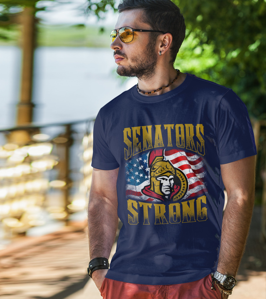 Senators Strong Ottawa Senators American Flag T-Shirt