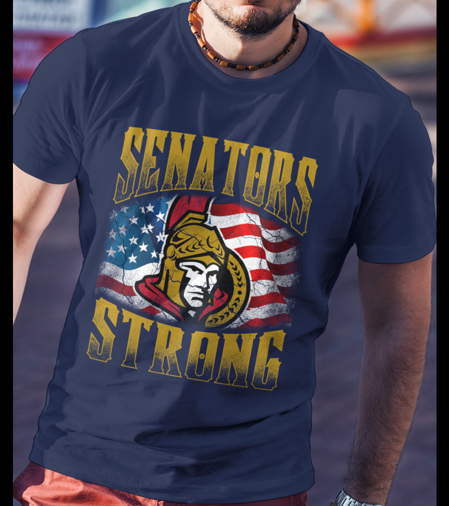 Senators Strong Ottawa Senators American Flag T-Shirt