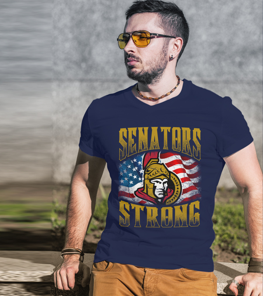 Senators Strong Ottawa Senators American Flag T-Shirt