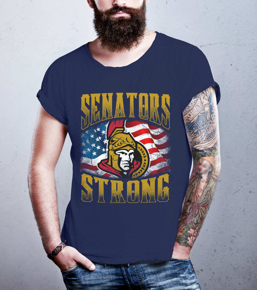 Senators Strong Ottawa Senators American Flag T-Shirt
