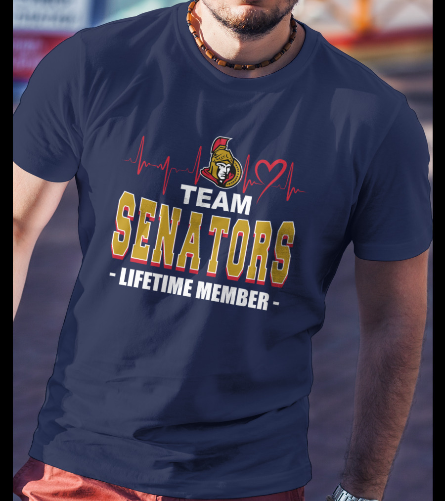 Team Senators Lifetime Member Ottawa Senators Heartbeat T-Shirt