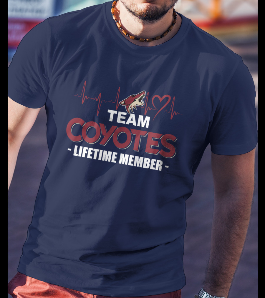Team Coyotes Lifetime Member Arizona Coyotes Heartbeat T-Shirt