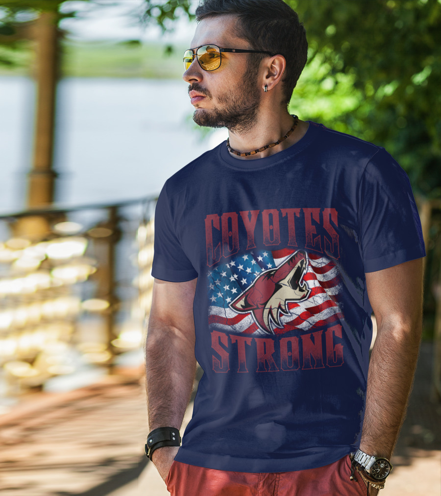 Coyotes Strong American Flag T-Shirt