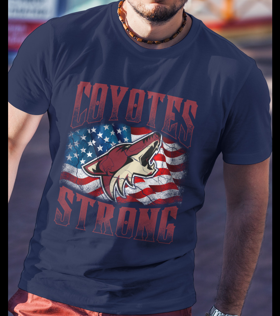 Coyotes Strong American Flag T-Shirt