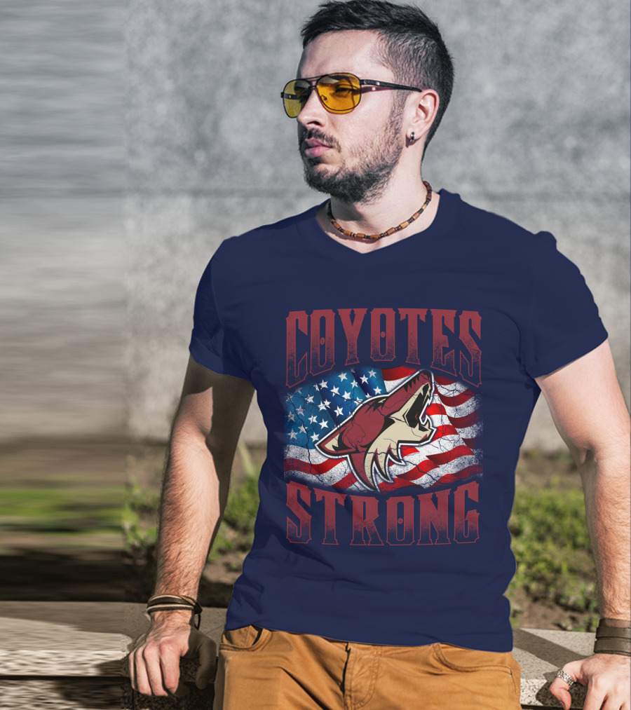 Coyotes Strong American Flag T-Shirt