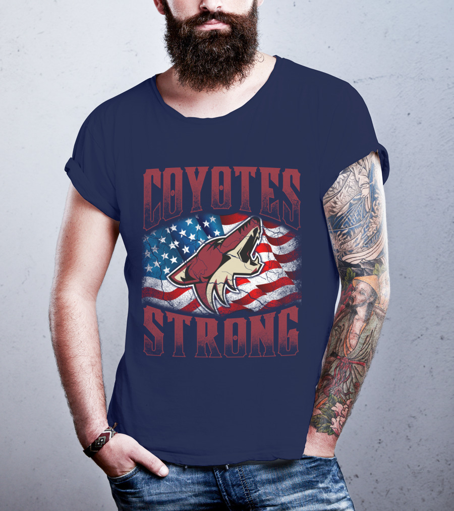 Coyotes Strong American Flag T-Shirt