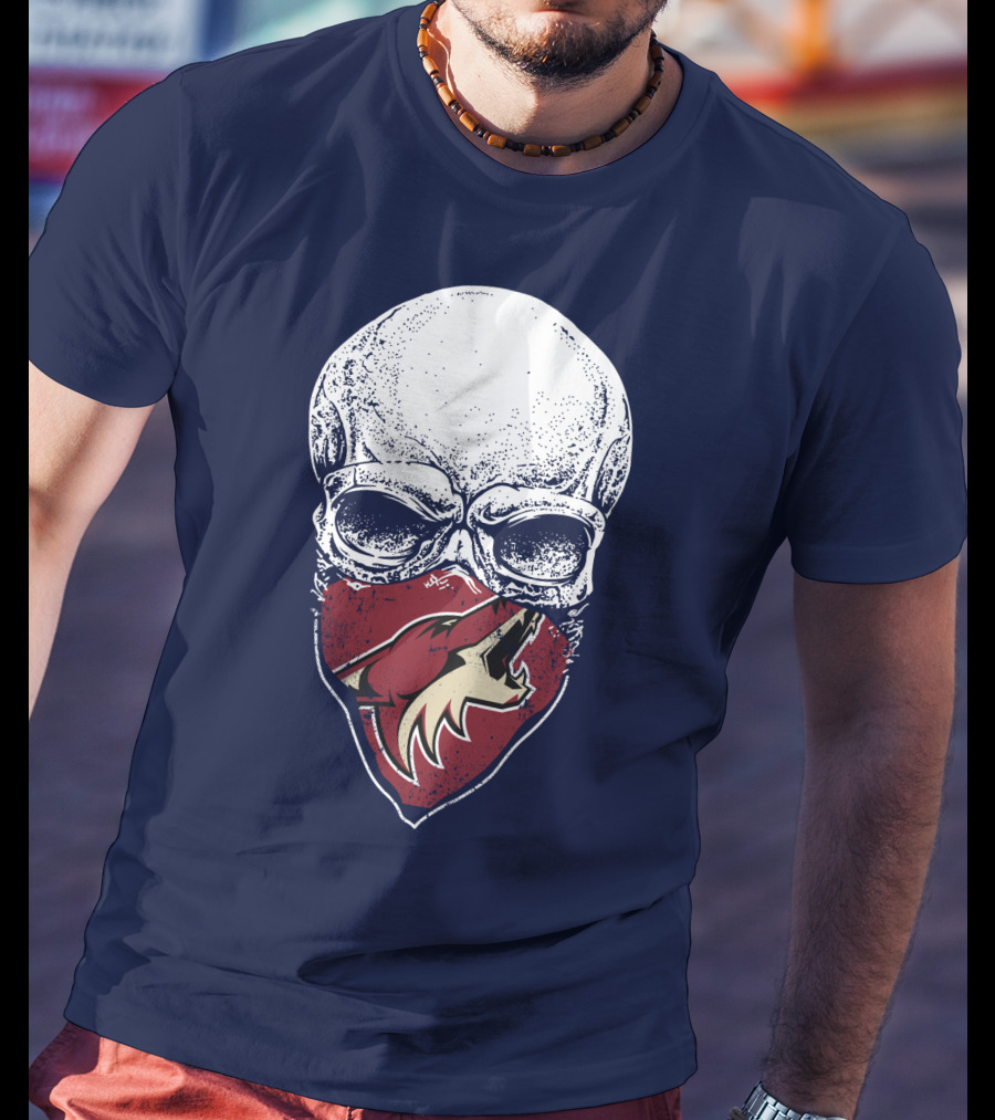 Arizona Coyotes Skull Logo With Coyote Mask T-Shirt