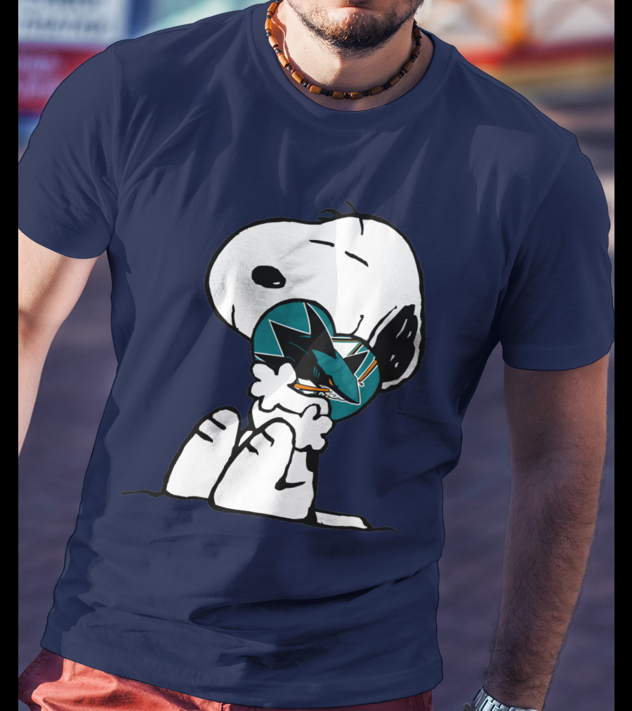 San Jose Sharks Snoopy Hockey Puck T-Shirt