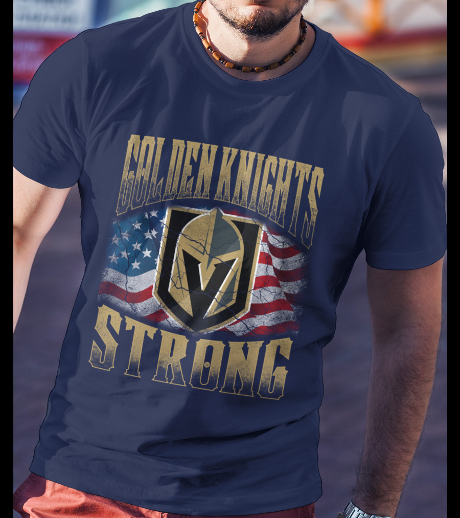 Golden Knights Strong American Flag T-Shirt