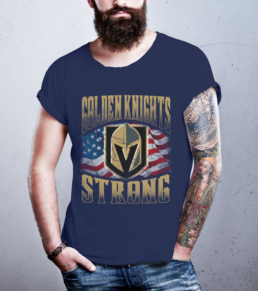 Golden Knights Strong American Flag T-Shirt