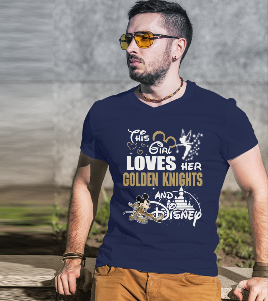 This Girl Loves Her Golden Knights And Disney T-Shirt