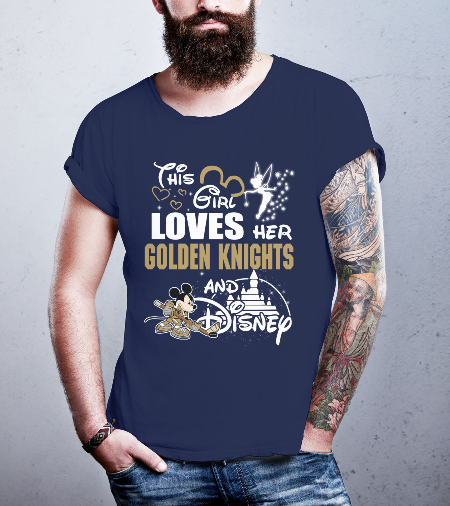 This Girl Loves Her Golden Knights And Disney T-Shirt