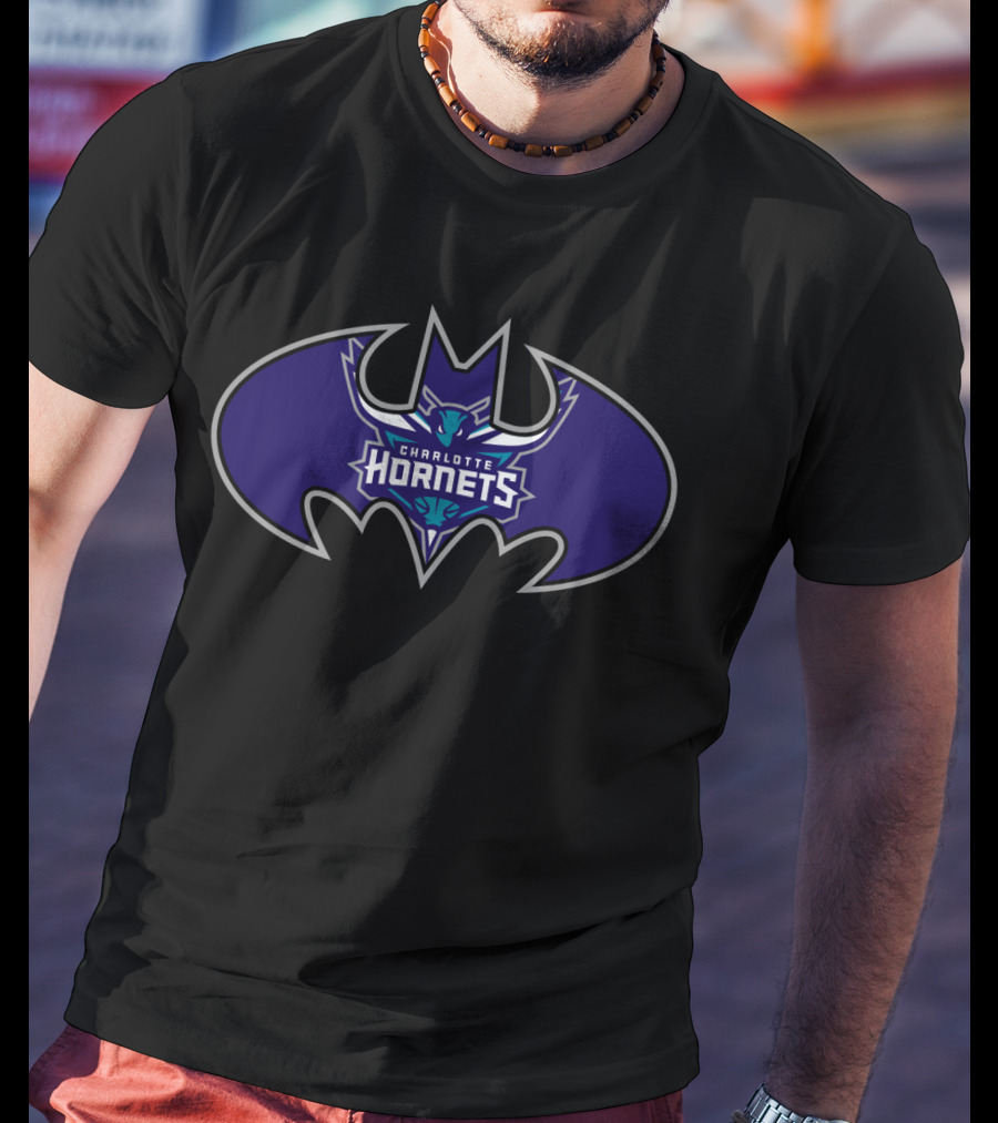 Charlotte Hornets Batman Logo Mashup T-Shirt