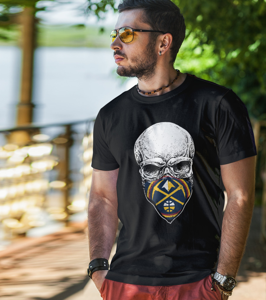Denver Nuggets Skull Mask Basketball T-Shirt