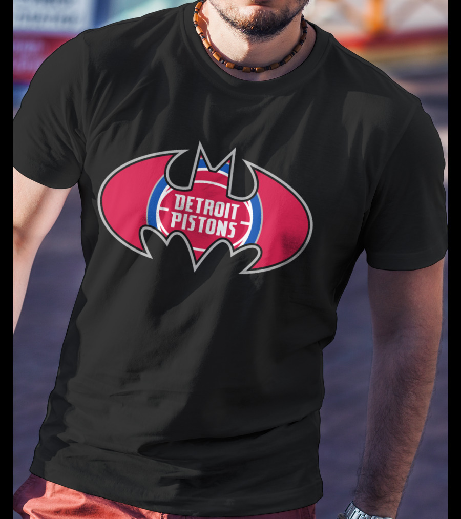Detroit Pistons Logo Basketball Batman Symbol T-Shirt