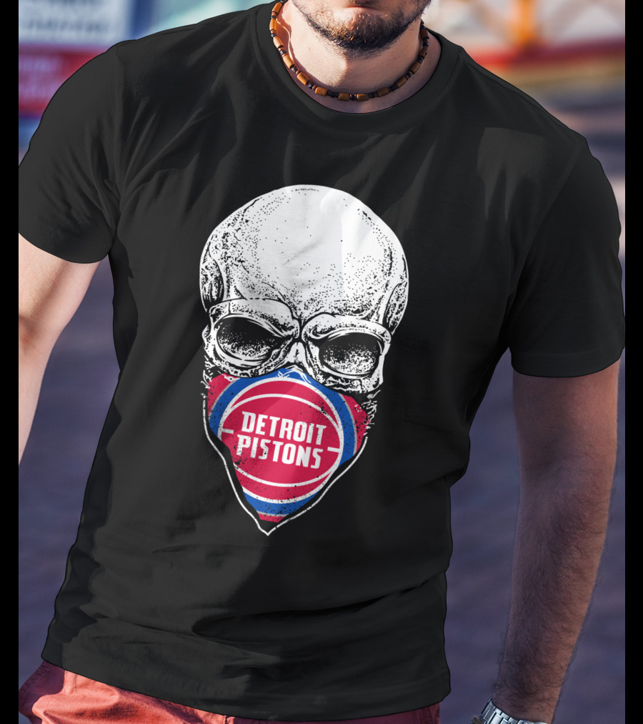 Detroit Pistons Skull Masked T-Shirt