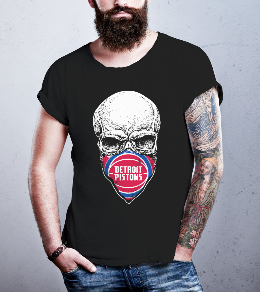 Detroit Pistons Skull Masked T-Shirt