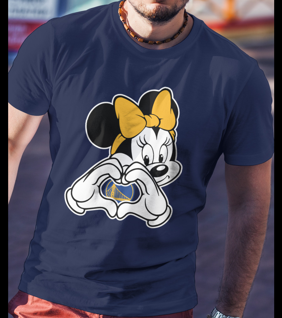 Golden State Warriors Heart Hands Minnie Mouse T-Shirt
