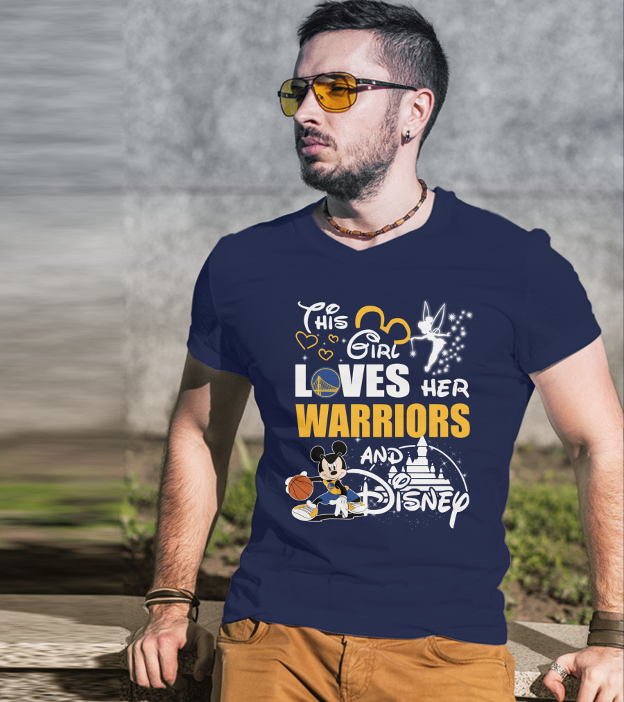 This Girl Loves Her Warriors And Disney T-Shirt