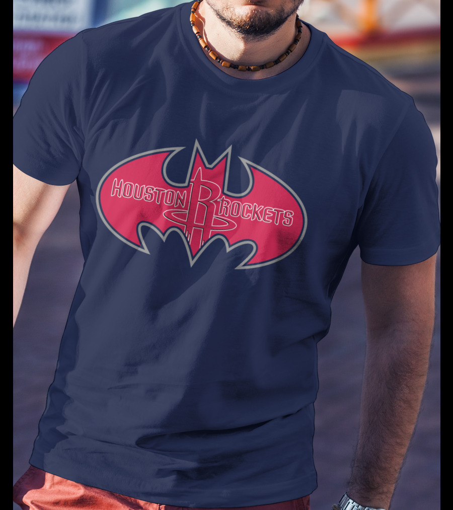 Houston Rockets Batman Logo Red Bat Symbol T-Shirt