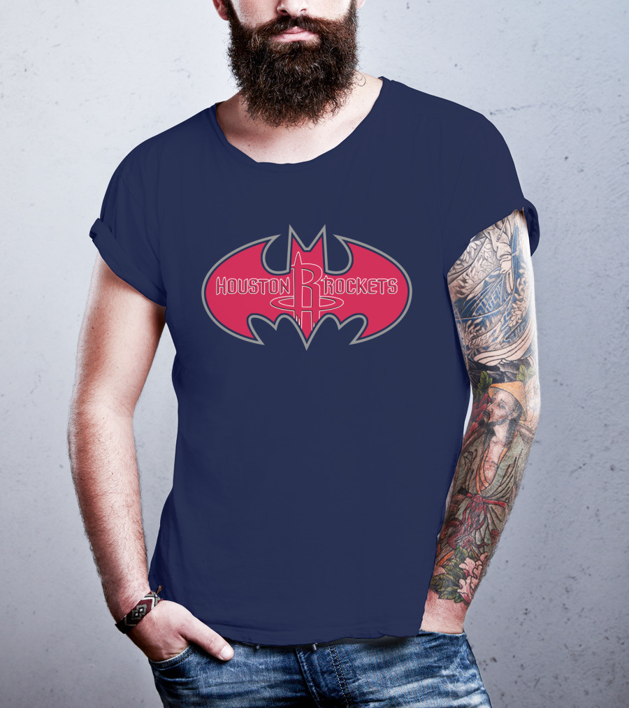 Houston Rockets Batman Logo Red Bat Symbol T-Shirt