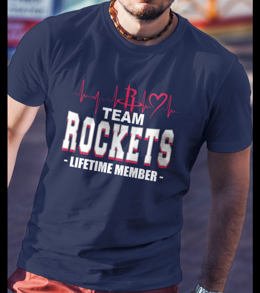 Team Rockets Lifetime Member Heartbeat Houston Rockets T-Shirt