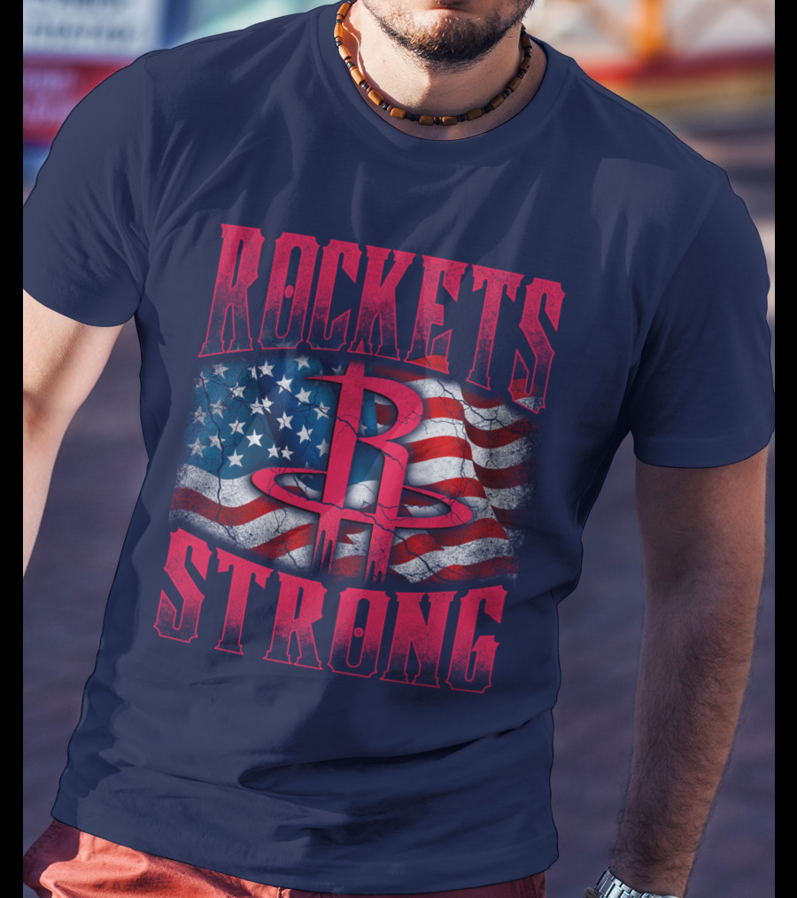 Rockets Strong American Flag T-Shirt