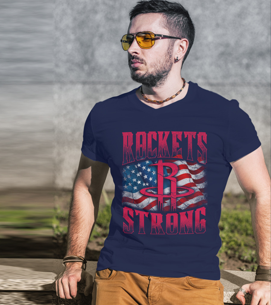 Rockets Strong American Flag T-Shirt