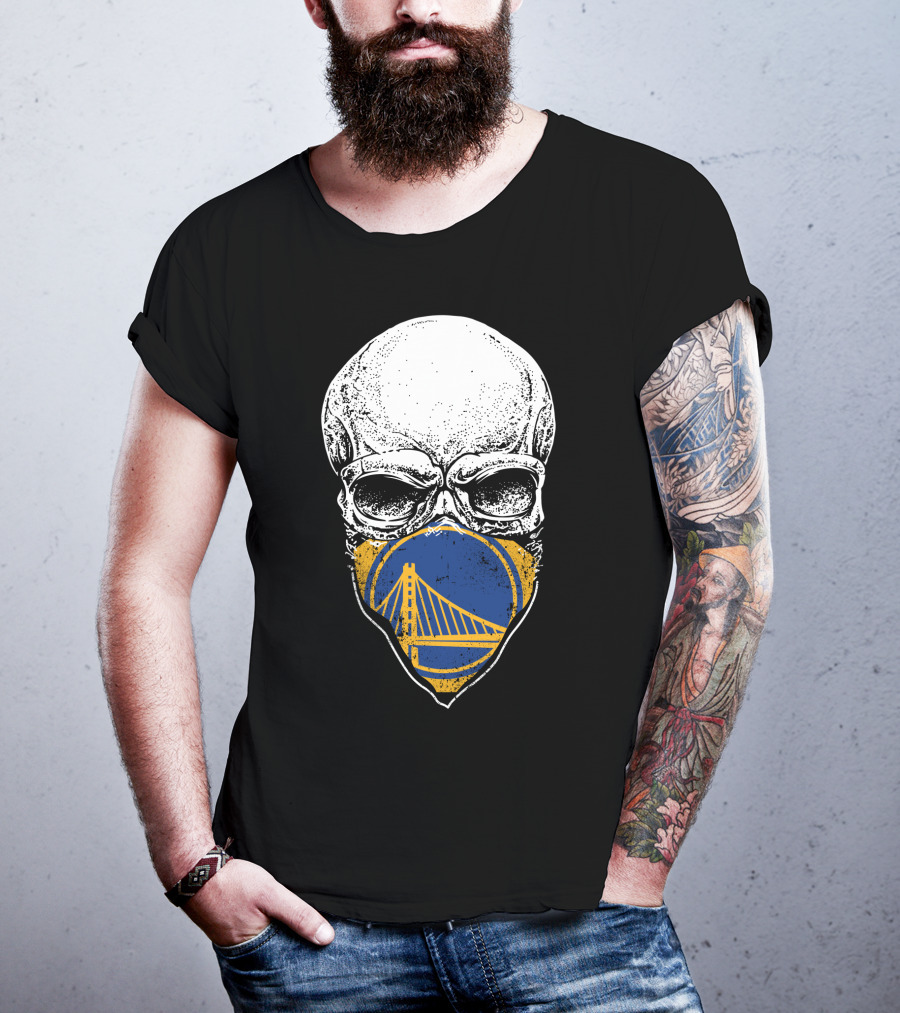Golden State Warriors Masked Skull Bridge T-Shirt