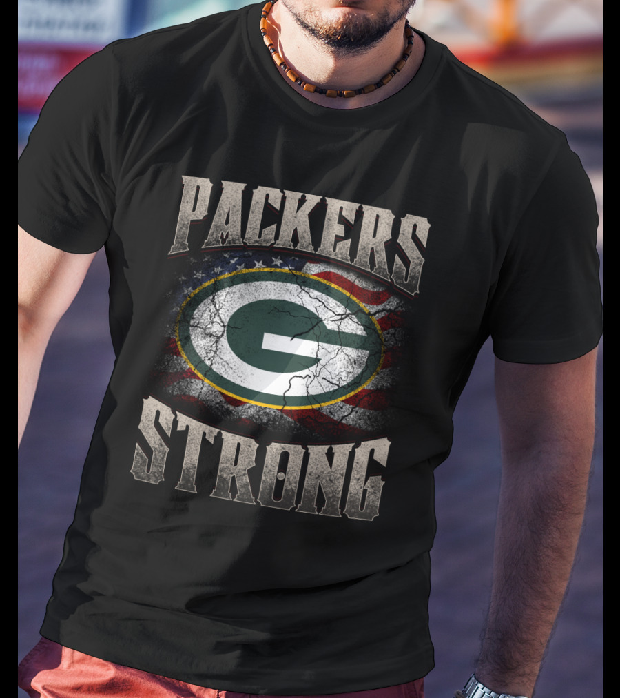 Packers Strong American Flag Green Bay Packers T-Shirt