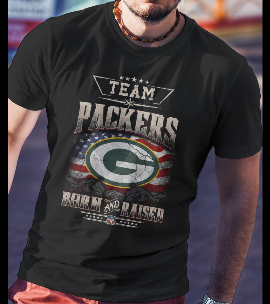 Team Packers Born And Raised Nfl T-Shirt