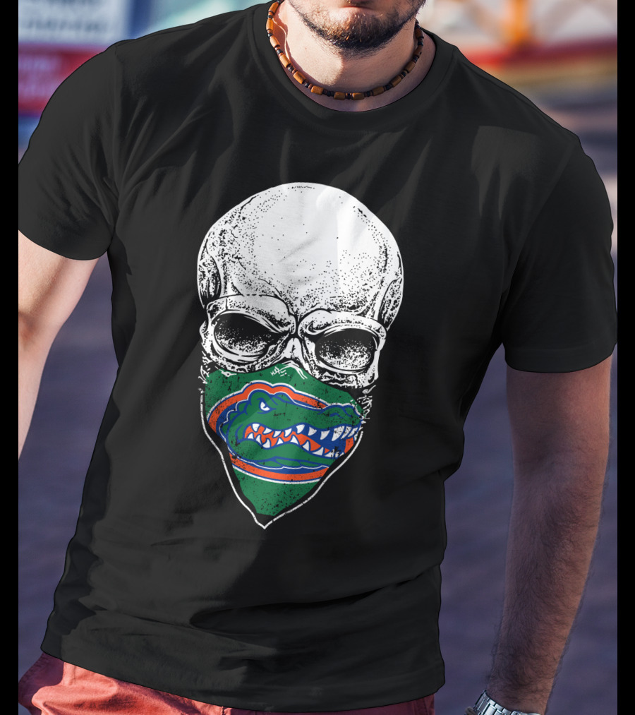 Florida Gators Skull Design With Logo Mask T-Shirt