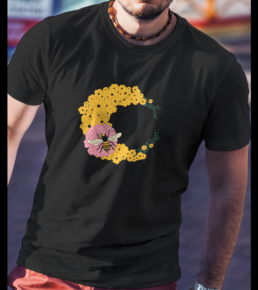 A Bee Has Got To Eat Among Vibrant Blossoms T-Shirt