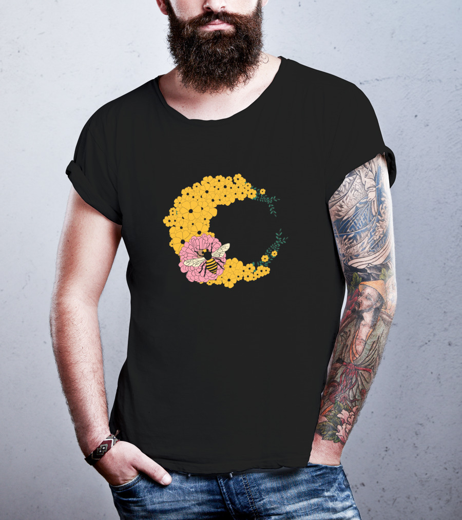 A Bee Has Got To Eat Among Vibrant Blossoms T-Shirt