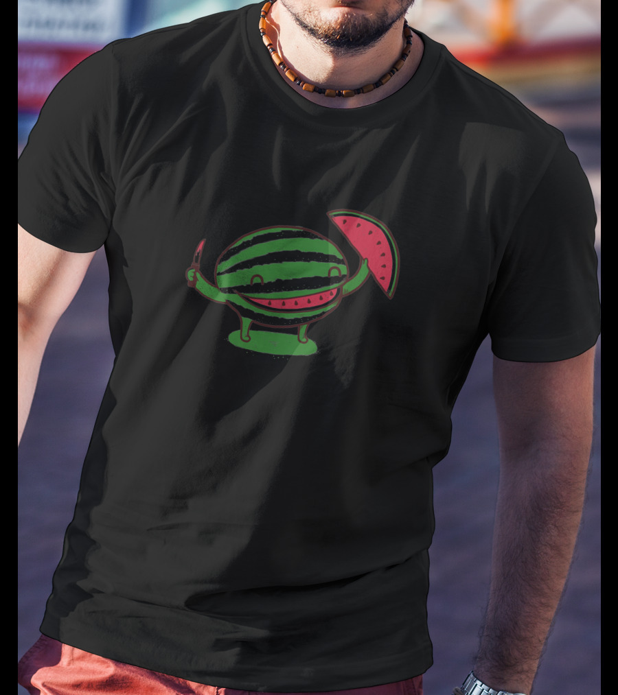 A Happy Slice Of Life Watermelon Character T-Shirt
